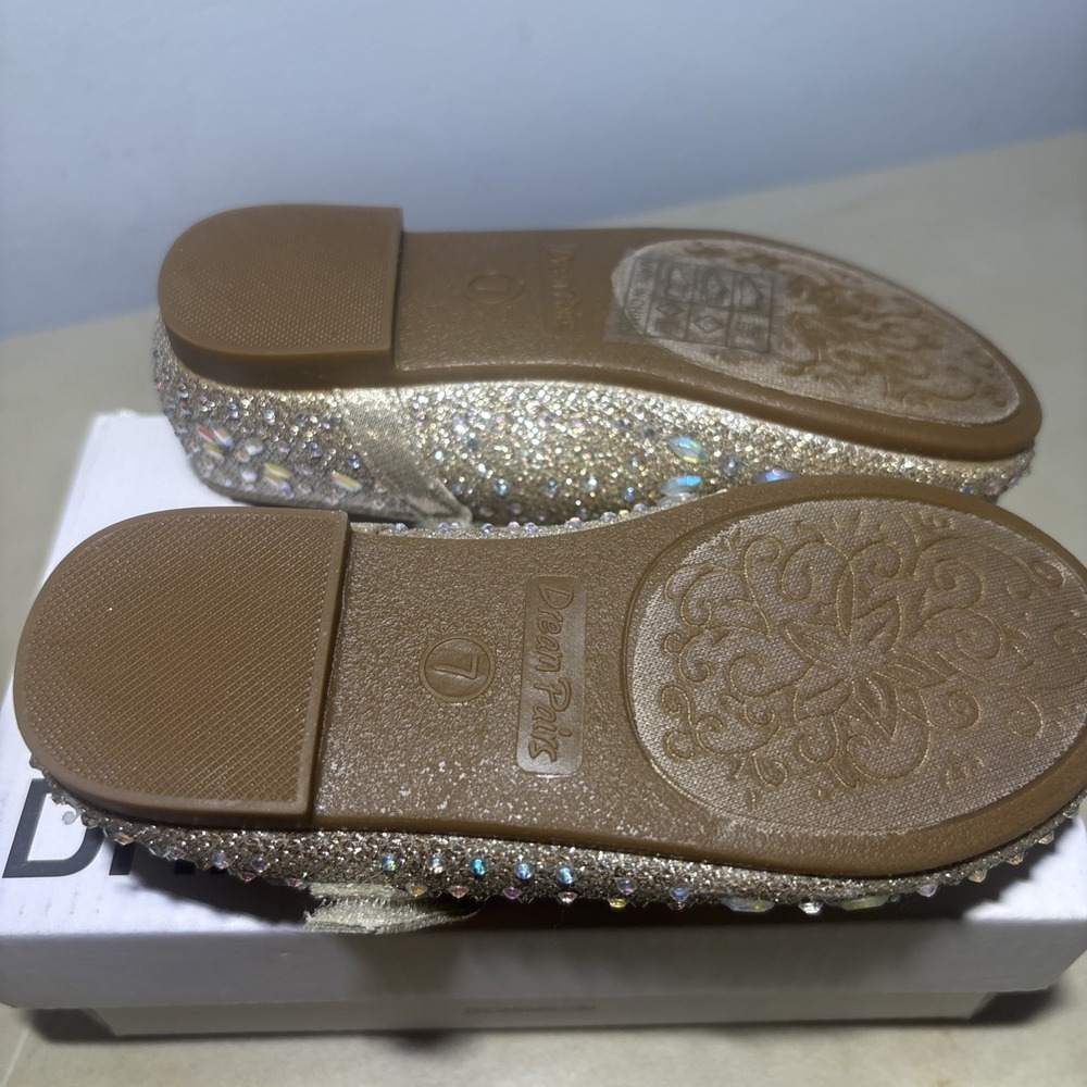 DREAM PAIRS Girls Angel Rhinestone Studded Slip Size 7 Kids - Picture 4 of 6